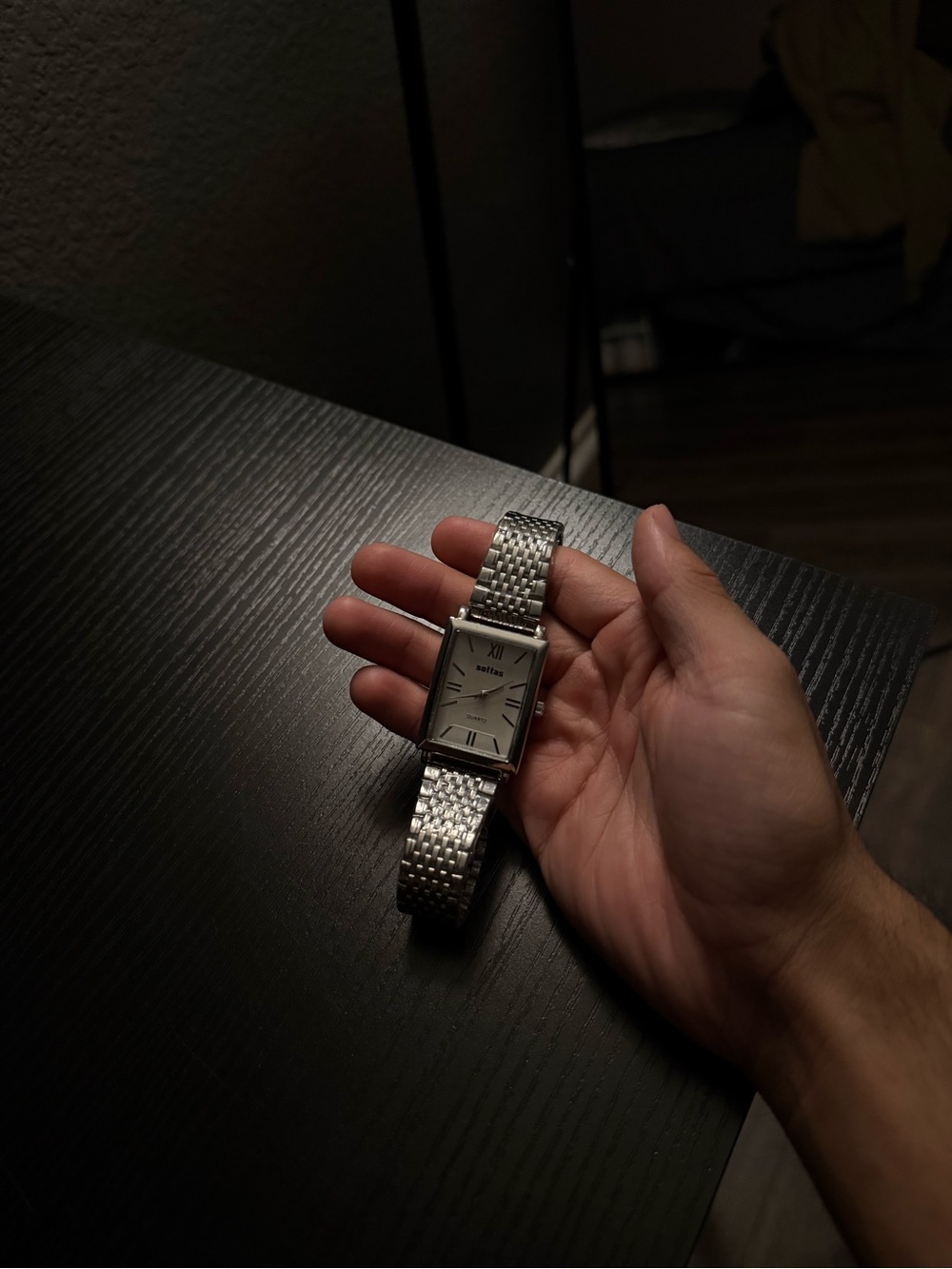 SHEIN Silver Rectangular Men's Dress Watch
